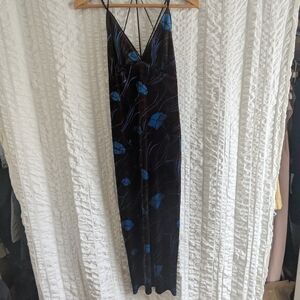 Urban Outfitters Brown & Blue Velvet Dress